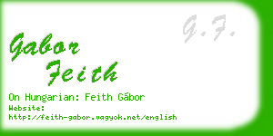 gabor feith business card